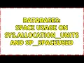 Databases space usage on sys allocation - units and sp