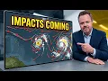 Two Tropical Disturbances Meteo Mundo Caribbean Weather Forecast in 4K