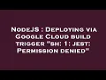 NodeJS Deploying via Google Cloud build trigger sh 1 jest Permission denied