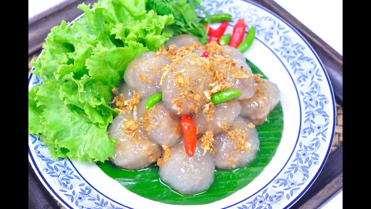 Tapioca Balls with Pork Filling (Thai Appetizer) -  Saku Sai Moo