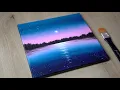 Calm Moonlight Painting Tutorial Easy Acrylic Painting For Beginners