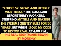 Boss Called Me Worthless at 57 Stripped My Title I Sold His Entire System to Competition