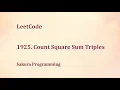 LeetCode 1925 Count Square Sum Triples