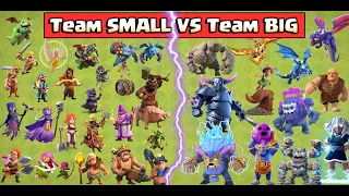 SMALL TROOPS VS BIG TROOPS ULTIMATE BATTLE | CLASH OF CLANS