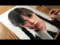 Drawing Wednesday Addams - Jenna Ortega Fan Art Timelapse
