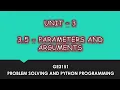 Parameters And Arguments In Python Tamil UNIT-3 CSE P14 Quick Through