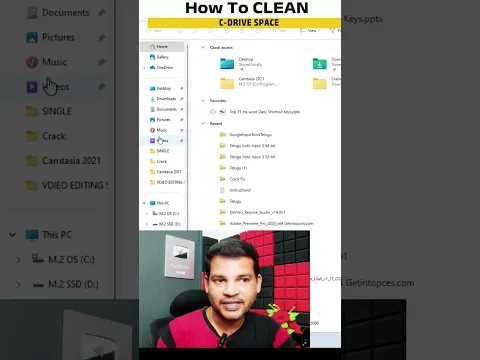 C Drive Full? ఇలా Clean చేయండి! 🚀  #telugutech #computer #shorts