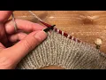 Inv-R invisible right-leaning lifted increase - knitting tutorial