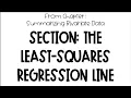Summarizing Bivariate Data - The Least-squares Regression Line