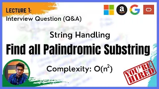 String Handling Q1 Find All Palindromic Substrings In a String Count All Palindromic Substring