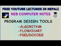 Program Design Tools Algorithm Flowchart Pseudocode NEB XI Computer Notes UNIT 5