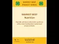 Wyoming 4-H Market Beef Nutrition