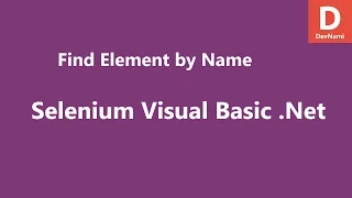 Selenium Visual Basic Net Find Element by Name