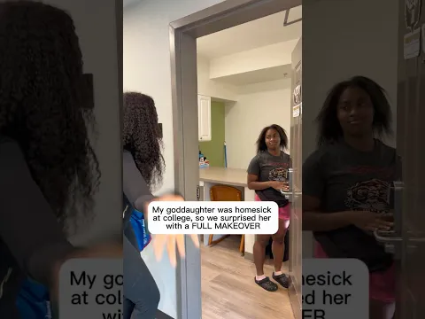 My goddaughter was homesick at college so we surprised her with a FULL MAKEOVER. How did I do?