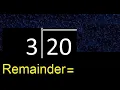 Divide 20 by 3 remainder quotient Division with 1 Digit Divisors How to do division
