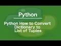 Python How to Convert to List to Tuple