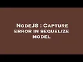 NodeJS Capture error in sequelize model