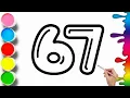 How To Draw Number 67 Easy Number Drawing For Kids Learn and Color Numbers