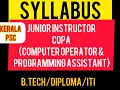 SYLLABUS-Junior Instructor COPA Computer Operator Programming Assistant