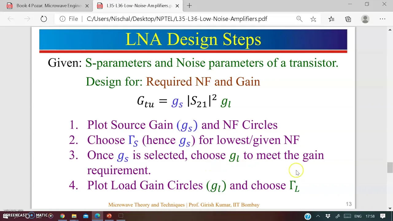 Design of Low Noise Amplifier Part -I