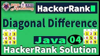 4 Diagonal Difference HackerRank Coding Competitive Programming Java Fox Tech Academy