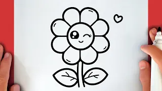 Cómo dibujar una FLOR KAWAII