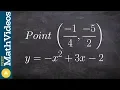 Learn how to find if a point is on a graph using standard form of a quadratic