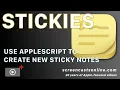 STICKIES on macOS - Use APPLESCRIPT to create new STICKIES with a KEYBOARD SHORTCUT