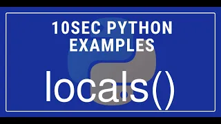10sec Python Examples locals Built in Function by Code Recipe