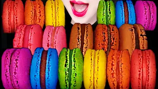 ASMR RAINBOW BIG MACARON 레인보우 빅 마카롱 먹방 MUKBANG, EATING