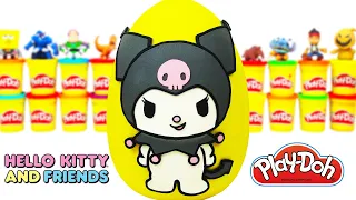 Huevo Sorpresa Gigante de Kuromi de My Melody y Kuromi en Español de Plastilina Play Doh Hello Kitty