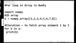 Python Numpy use of For loop in 1D 2D 3D array Hndi www EasyExamNotes com Jayesh Umre
