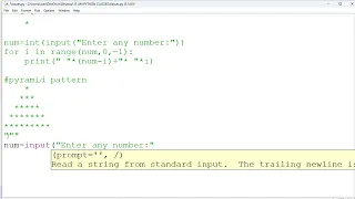Inverted Pyramid Pattern in Python Star Pattern Program
