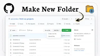 How to create folders in GitHub Directory Structure