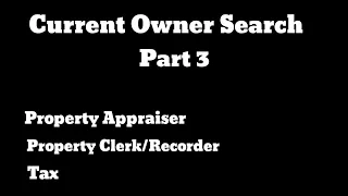 Current Owner Search