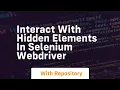 interact with hidden elements in selenium webdriver