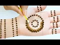 Easy Simple Mehndi design - cotton bud Mehendi design front hand