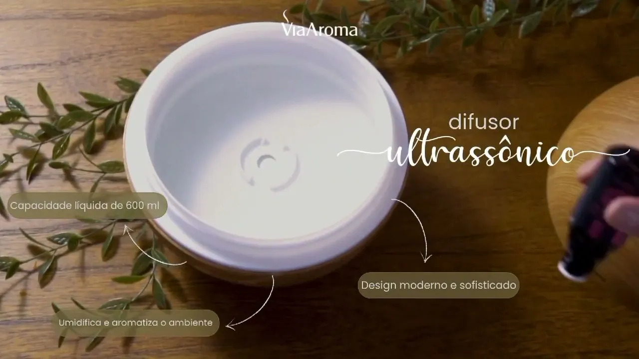 Vídeo do produto Difusor Ultrassônico Ultra Via Aroma - 600ml