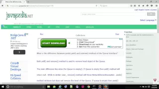 Difference between peek poll and remove method of the Queue interface - javapedia net