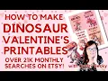 How to Make Dinosaur Valentine s Card Printables for Kids with ChatGPT and Midjourney Crafty Becky