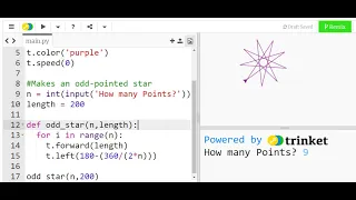 Python Day 6 Drawing Other Stars and Documentation