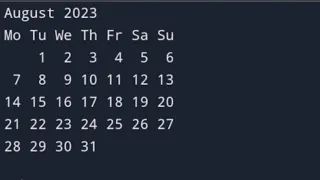 How to print calendar in python