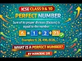 Perfect Number Program in Java ICSE Class 9 10