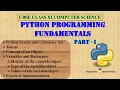 Python Programming Fundamentals Syntax Tokens Variables Datatypes Part 1 CBSE Class 11 CS