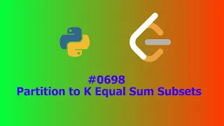 No Sound Leetcode 698 Partition to K Equal Sum Subsets