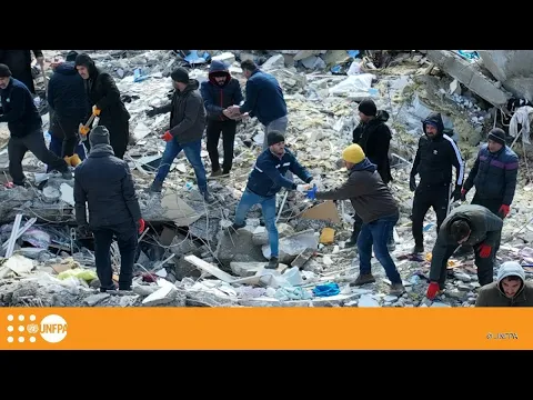 Drone footage of earthquake damage and rescue efforts in Türkiye