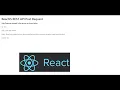 ReactJS REST API Post Request