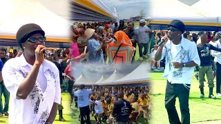 wow stonebwoy mobbed by huge crowd at ashaiman as he performs at kofi nimo park with npa