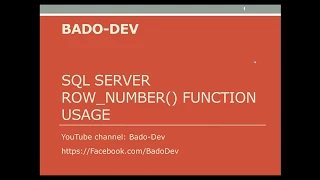 Sql Server - ROW