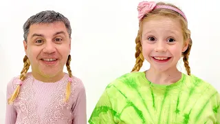 nastya copies dad all day